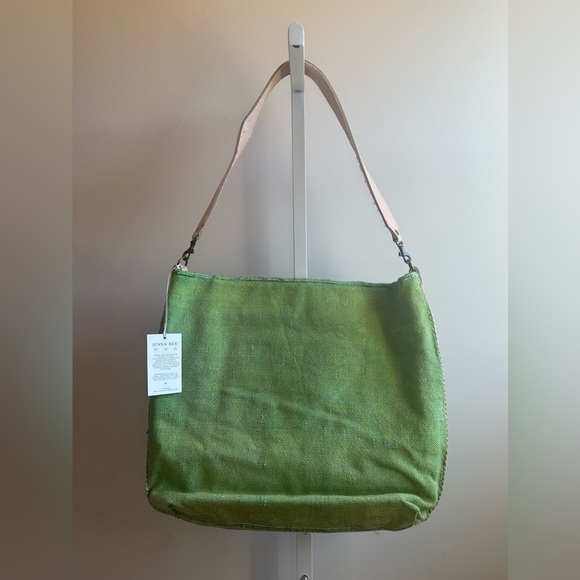 NWT Jenna Bee x Free People Cactus Silk Tote Green - Picture 2 of 11
